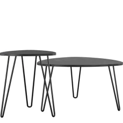 Wohnen Couchtische in Marmor Optik Schwarz - Syndria (zweiteilig)