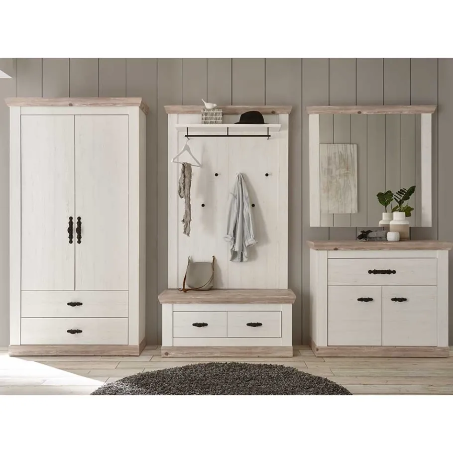 Discount Wohnen Country Flurmöbel Kombi Set - Nedita (fünfteilig)