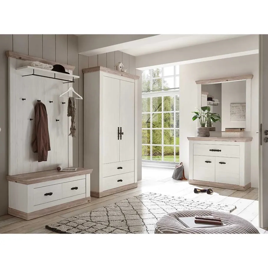 Discount Wohnen Country Flurmöbel Kombi Set - Nedita (fünfteilig)