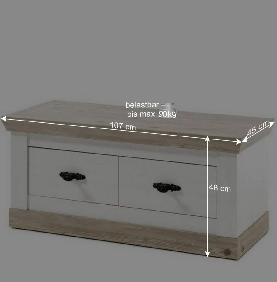 Discount Wohnen Country Flurmöbel Kombi Set - Nedita (fünfteilig)