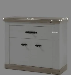 Discount Wohnen Country Flurmöbel Kombi Set - Nedita (fünfteilig)