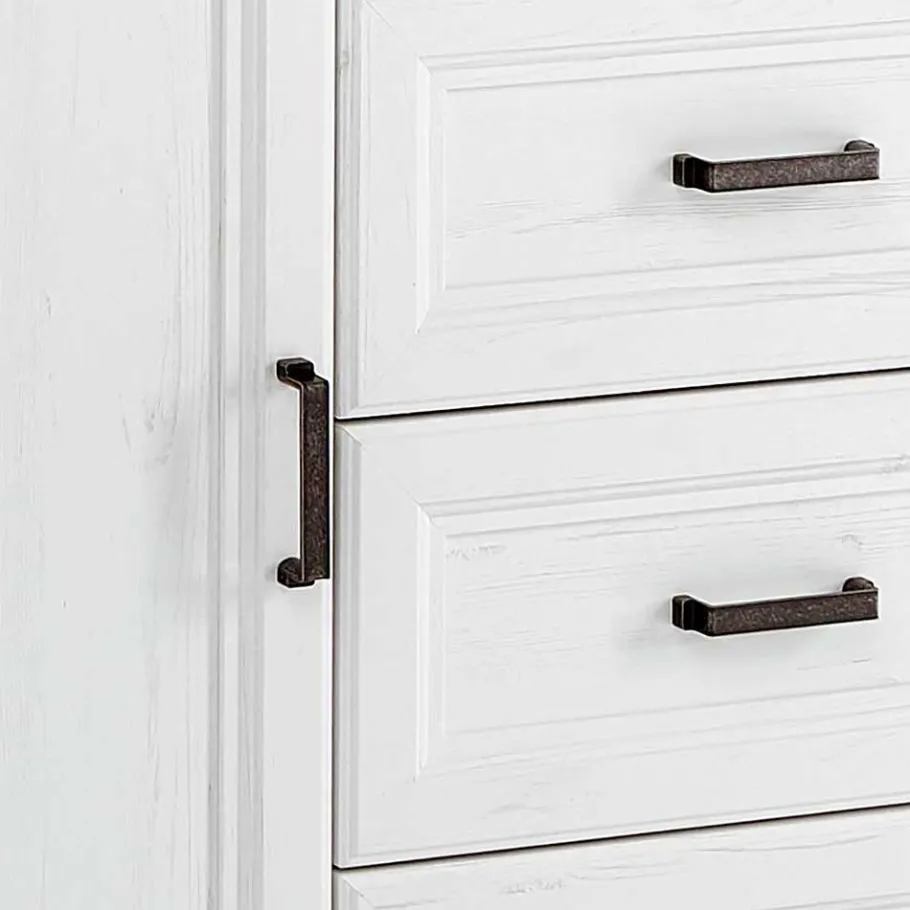 Outlet Wohnen Country Style Anrichte in Weiß mit Eiche - Mehady