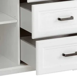 Outlet Wohnen Country Style Anrichte in Weiß mit Eiche - Mehady