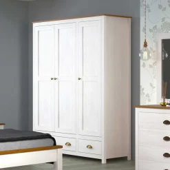 Discount Wohnen Country Style Kleiderschrank mit 2 Schubladen - Abelkav