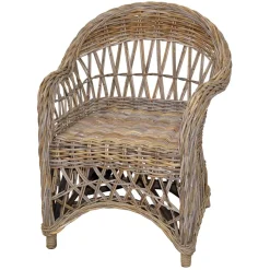 Outlet Wohnen Country Style Rattansessel in Grey Wash - Lazium
