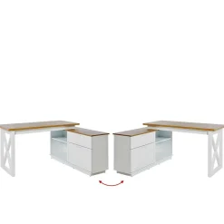 Hot Wohnen Country Style Schreibtisch mit Seitenregal - Ristina