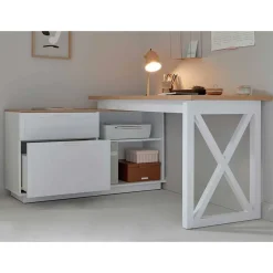 Hot Wohnen Country Style Schreibtisch mit Seitenregal - Ristina