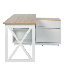 Hot Wohnen Country Style Schreibtisch mit Seitenregal - Ristina