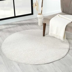 Outlet Wohnen Cremeweißer Teppich in Rund 120 cm - Rema