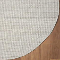 Outlet Wohnen Cremeweißer Teppich in Rund 120 cm - Rema