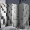 Sale Wohnen 3D Effekt Paravent in Grau Weiß - Jule
