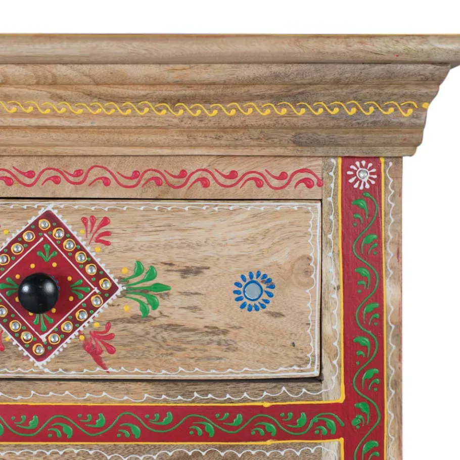 Outlet Wohnen Dekorative Kommode mit bunten Ornament Mustern - Jalisa