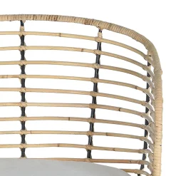 Online Wohnen Design Armlehnenstuhl in Rattan Natur und Schwarz - Adatto (2er Set)