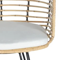Online Wohnen Design Armlehnenstuhl in Rattan Natur und Schwarz - Adatto (2er Set)
