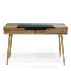 Online Wohnen Design Asteiche Schreibtisch mit Leder - Vastillo