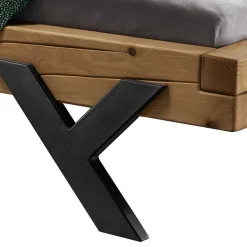 Online Wohnen Design Balkenbett aus Fichte rustikal - Rucia
