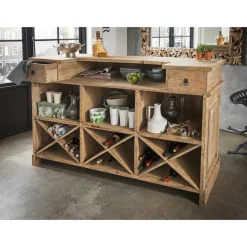 Online Wohnen Design Bartheke aus Recyclingholz - Fizaron