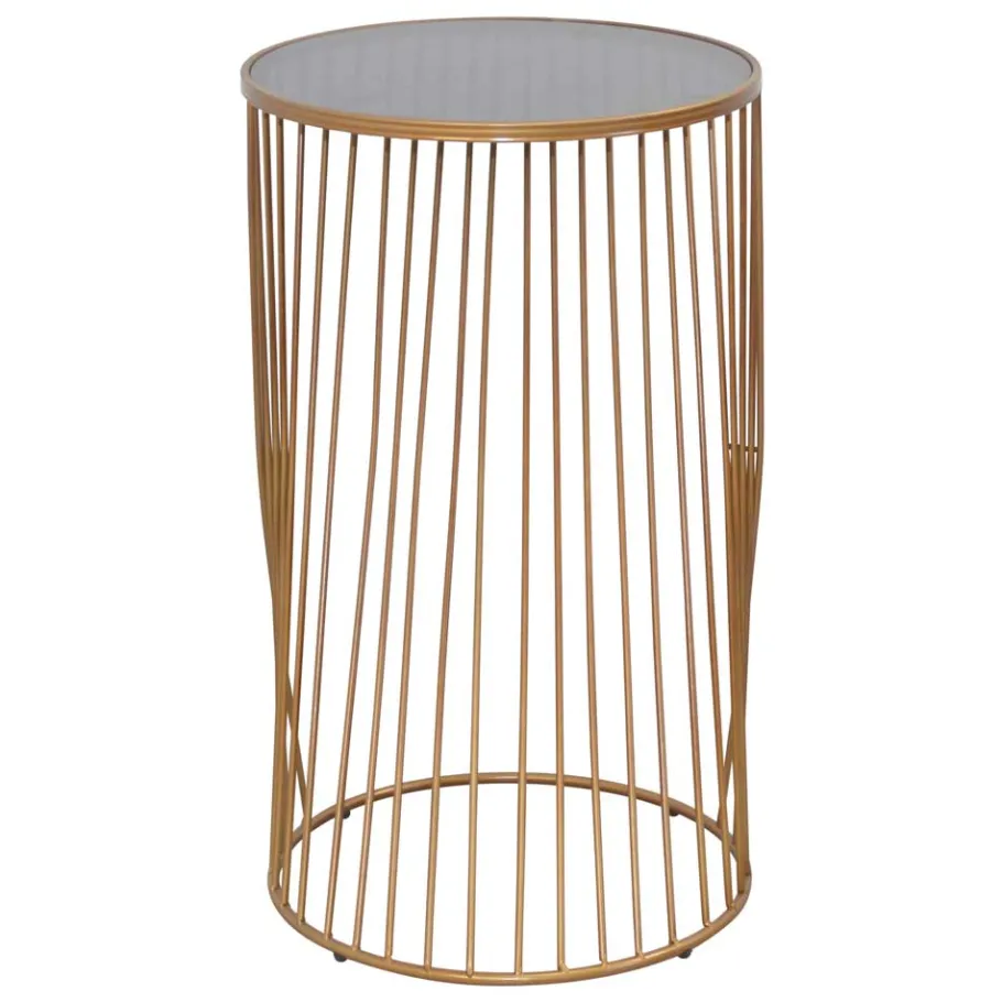 Clearance Wohnen Design Beistelltisch aus Glas in Grau - Liacantu