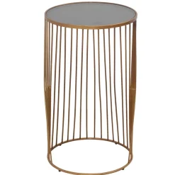 Clearance Wohnen Design Beistelltisch aus Glas in Grau - Liacantu