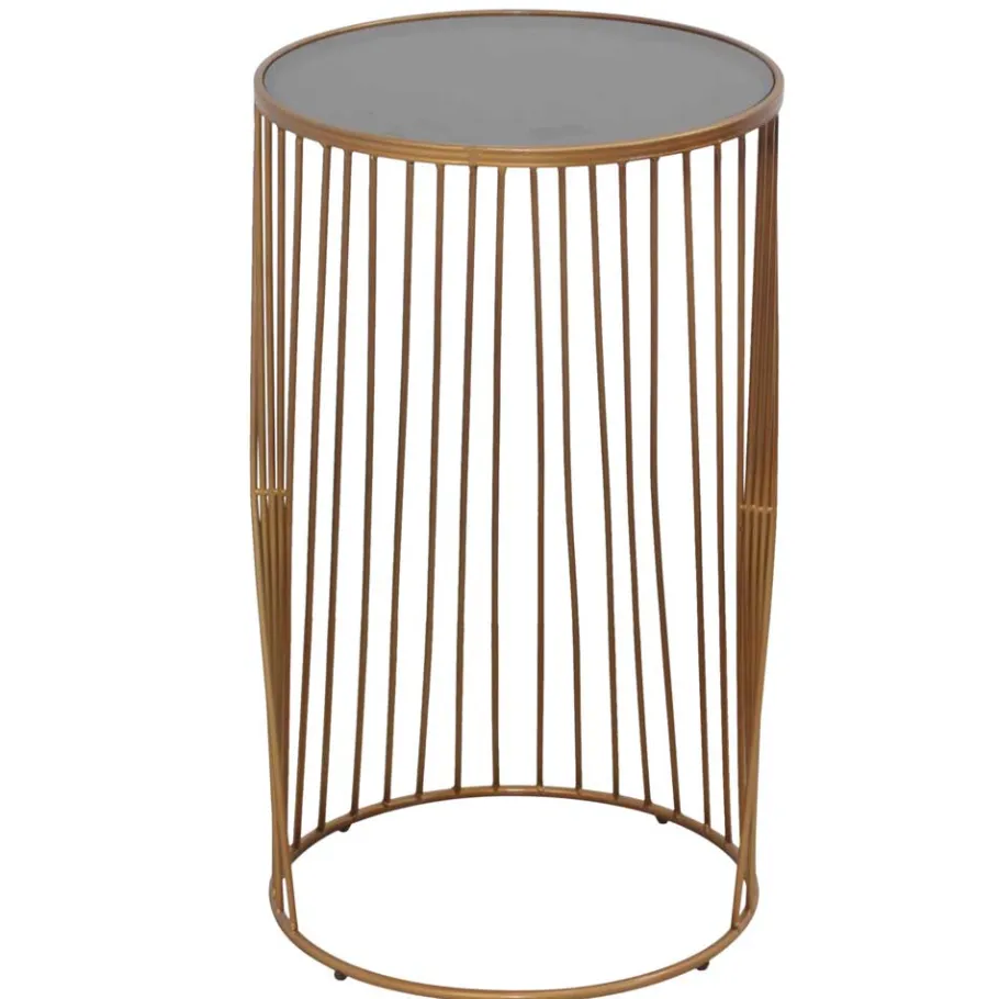Clearance Wohnen Design Beistelltisch aus Glas in Grau - Liacantu
