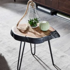 Hot Wohnen Design Beistelltisch aus Baumscheibe Akazie - Nava