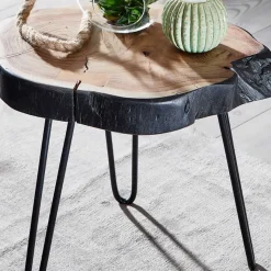 Hot Wohnen Design Beistelltisch aus Baumscheibe Akazie - Nava