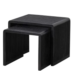Discount Wohnen Design Beistelltisch Duo in Schwarz - Bagaci (zweiteilig)