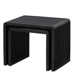 Discount Wohnen Design Beistelltisch Duo in Schwarz - Bagaci (zweiteilig)