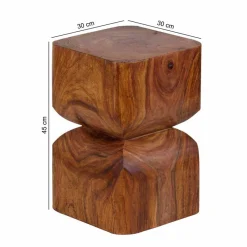 New Wohnen Design Beistelltischchen Pisinon aus Holz massiv