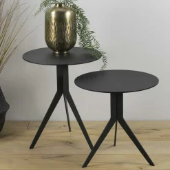 Hot Wohnen Design Beistelltische mit runder Tischplatte - Loukan (zweiteilig)