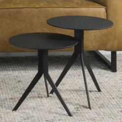 Hot Wohnen Design Beistelltische mit runder Tischplatte - Loukan (zweiteilig)