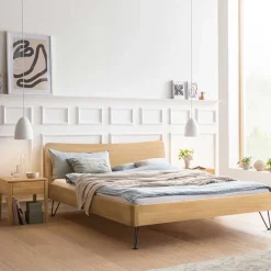 Hot Wohnen Design Bett aus hell geölter Eiche - Promenada