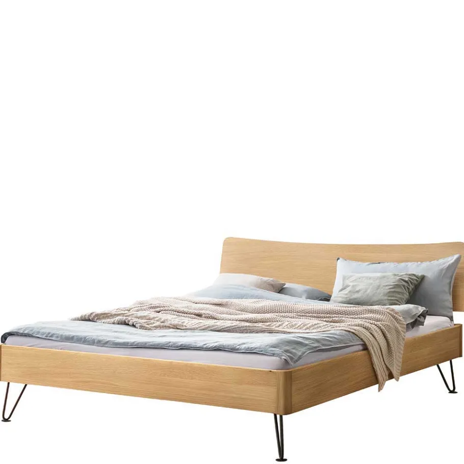 Hot Wohnen Design Bett aus hell geölter Eiche - Promenada