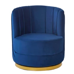 Clearance Wohnen Design Cocktailsessel in Dunkelblau Samt - Sara