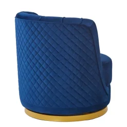 Clearance Wohnen Design Cocktailsessel in Dunkelblau Samt - Sara