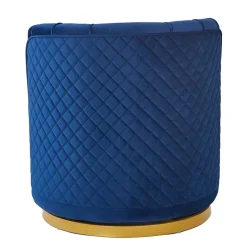 Clearance Wohnen Design Cocktailsessel in Dunkelblau Samt - Sara