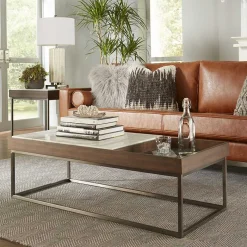 Discount Wohnen Design Couchtisch aus Stein & Furnier - Giulietta