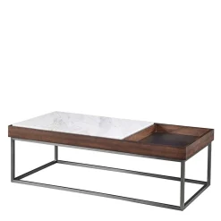 Discount Wohnen Design Couchtisch aus Stein & Furnier - Giulietta