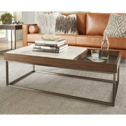 Discount Wohnen Design Couchtisch aus Stein & Furnier - Giulietta