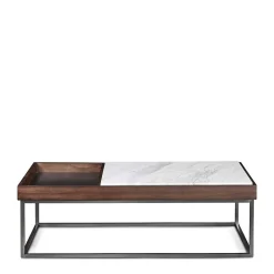 Discount Wohnen Design Couchtisch aus Stein & Furnier - Giulietta