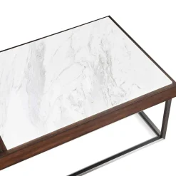 Discount Wohnen Design Couchtisch aus Stein & Furnier - Giulietta