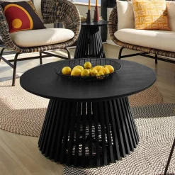 Best Wohnen Design Couchtisch aus Zedrachholz in Schwarz - Benns