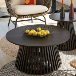 Best Wohnen Design Couchtisch aus Zedrachholz in Schwarz - Benns