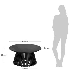 Best Wohnen Design Couchtisch aus Zedrachholz in Schwarz - Benns