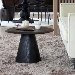 Clearance Wohnen Design Couchtisch in Schwarz Massivholz - Standing