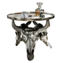 Clearance Wohnen Design Couchtisch mit Büffel Schädel Gestell - Zarinas