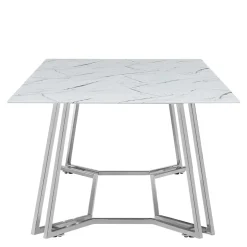 Online Wohnen Design Couchtisch mit Glasplatte Marmor Optik - Mimdos