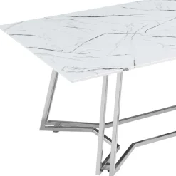 Online Wohnen Design Couchtisch mit Glasplatte Marmor Optik - Mimdos