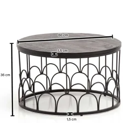 New Wohnen Design Couchtisch mit Ringgestell - Heraklion