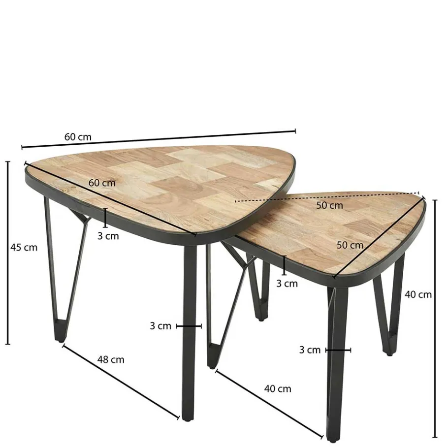 Online Wohnen Design Couchtische dreieckig - Concoret (zweiteilig)